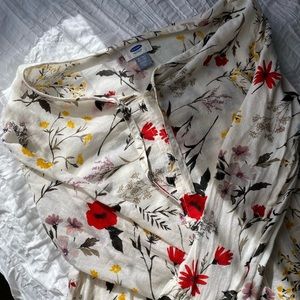 Old Navy Flowy Cream and Floral Tunic